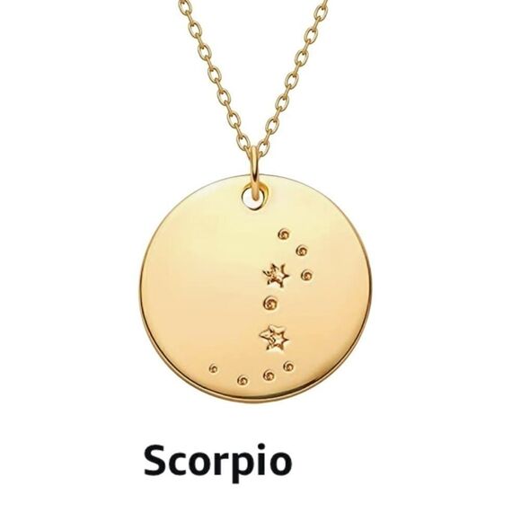 Virgo Zodiac Sign Disc Constellation Necklace - Picture 7 of 13
